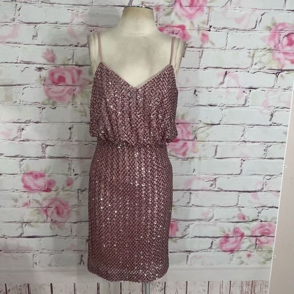 Vince camuto pink Sequin Blouson Sheath Dress - Picture 6 of 15